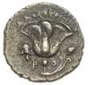 drachma ok. 205-188 pne, Aw: Głowa Heliosa trzy czwarte w prawo, Rw: Róża z pączkiem u dołu z boku..