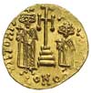 solidus ok. 661-663, Konstantynopol, Aw: Popiersia Konstansa i Konstantyna z długimi brodami, ... ..
