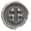 brakteat ok. 1317-1328, Krzyż łaciński, dwa krzyżyki w tle, 0.21 g, BRP Prusy T9.4