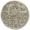 trojak 1586, Ryga, odmiana z małą głową króla, Iger R.86.2.a (R), Gerbaszewski 26, bardzo ładnie z..