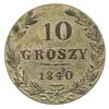 10 groszy 1840, Warszawa, odmiana bez kropek, Plage 106, Bitkin 1182, delikatna patyna
