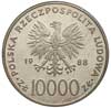 10 000 złotych 1988, Warszawa, Jan Paweł II, Parchimowicz 367, nakład 5.000 sztuk, moneta w pudełk..