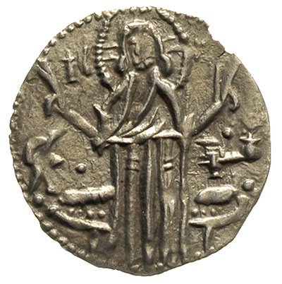 grosz srebrny, Aw: Chrystus stojący na wprost, w
