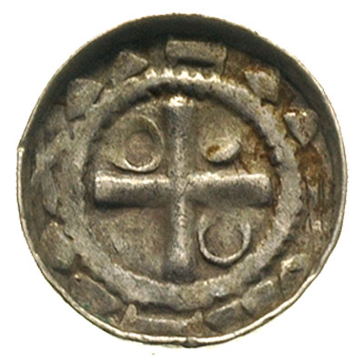 denar krzyżowy X-XI w., Aw: Krzyż prosty i kółka, Rw: Krzyż kawalerski, srebro 1.01 g, Stronczyński 23, CNP typ VI