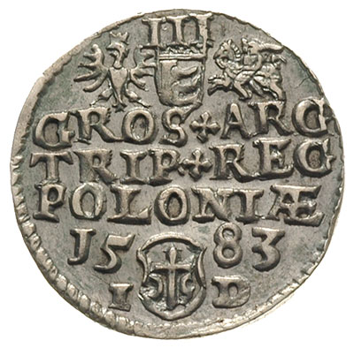 trojak 1583, Olkusz, mniejsza głowa króla, Iger O.83.3.f (R1)