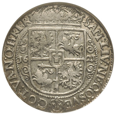 ort 1621, Bydgoszcz, odmiana napisu PRVS : MAS, moneta w pudełku NGC z certyfikatem MS 62, bardzo ładnie zachowana