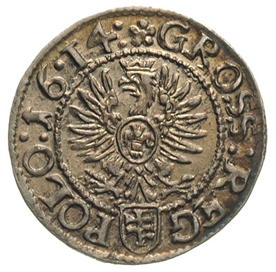 grosz 1614, Kraków, wyśmienicie zachowany, patyn