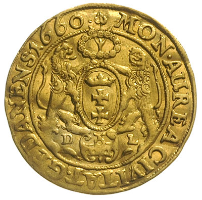 dukat 1660, Gdańsk, Aw: Popiersie króla w prawo 