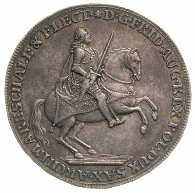 talar wikariacki 1741, Drezno, Aw: Król na koniu