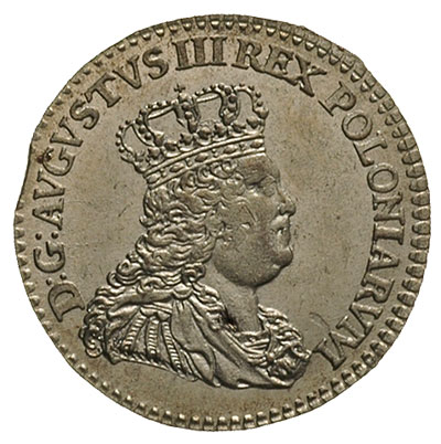 1/2 szóstaka 1753, Lipsk, Iger Li.53.1.c (R2), Merseb. 1786, moneta wybita z końca blachy, ale piękna