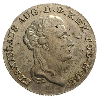 dwuzłotówka 1795, Warszawa, Plage 349, moneta wybita z końca blachy, ale bardzo ładna