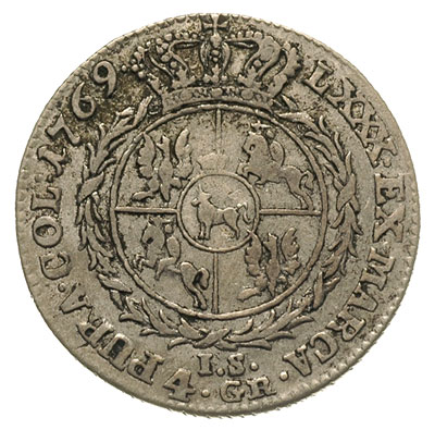 złotówka 1769, Warszawa, Plage 278, T. 50 ?, Berezowski ? (nie podjął się wyceny), ogromnie rzadka moneta, patyna