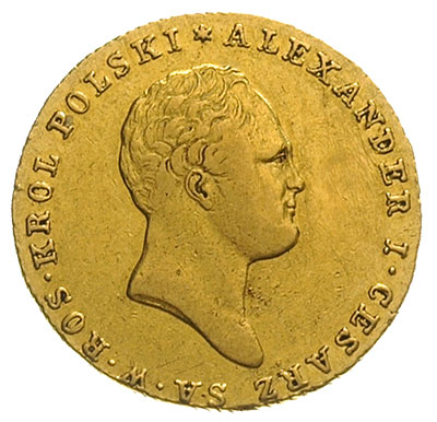 25 złotych 1818, Warszawa, złoto 4.88 g, Plage 12, Bitkin 813 (R), na awersie ślady czyszczenia