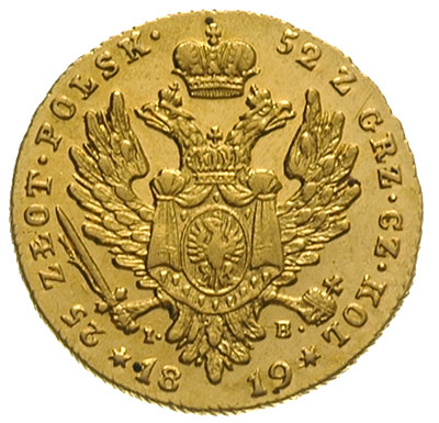 25 złotych 1819, Warszawa, złoto 4.89 g, Plage 1
