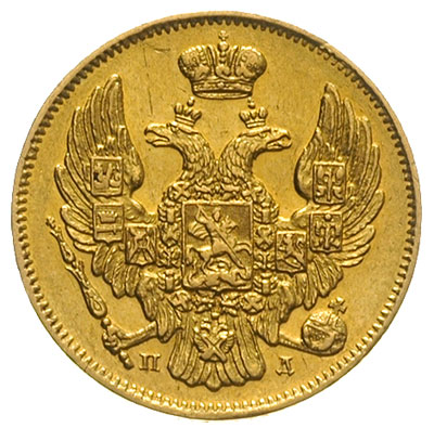 3 ruble = 20 złotych 1834, Petersburg, złoto 3.92 g, Plage 299, Bitkin 1075 (R)
