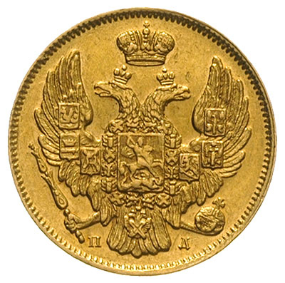 3 ruble = 20 złotych 1835, Petersburg, złoto 3.90 g, Plage 301, Bitkin 1076 (R)