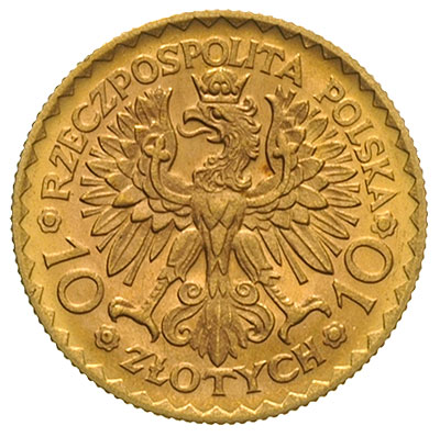 10 złotych 1925, Warszawa, Bolesław Chrobry, złoto 3.22 g, Parchimowicz 125, piękny egzemplarz