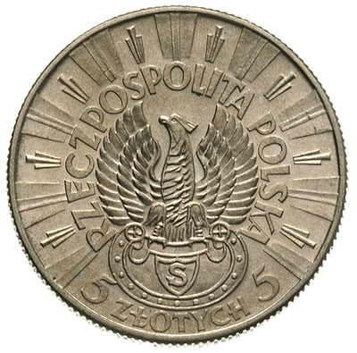 5 zlotych 1934, Warszawa, Orzeł Strzelecki - Józef Pilsudski, Parchimowicz 117, piękne