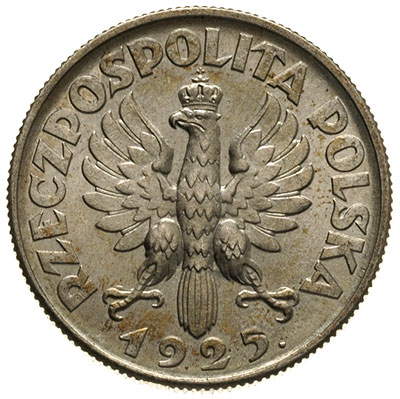 2 złote 1925, Londyn, kropka po dacie, Parchimowicz 109.d, piękne