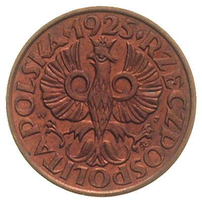 1 grosz 1925, Warszawa, Parchimowicz 101.b, pięk