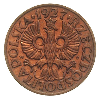 1 grosz 1927, Warszawa, Parchimowicz 101.c, piękny egzemplarz