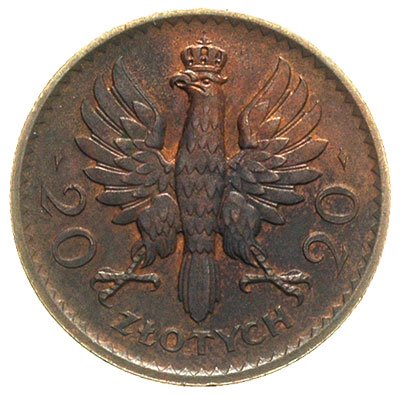 20 złotych 1925, Głowa Kobiety, brąz 4.74 g, Par