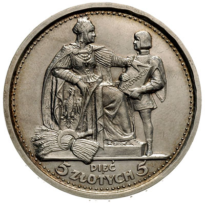 5 złotych 1925, Konstytucja, odmiana ze 100 pere