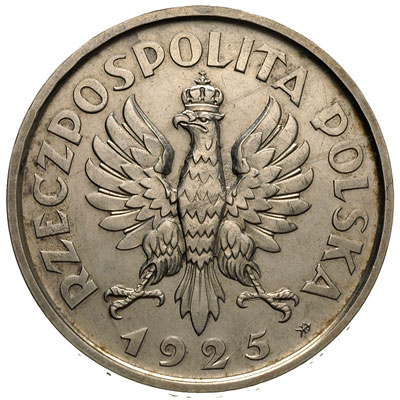 5 złotych 1925, Konstytucja, odmiana ze 100 perełkami, znak menniczy po dacie, srebro 25.16 g, Parchimowicz 113.a, wybito 1.000 sztuk