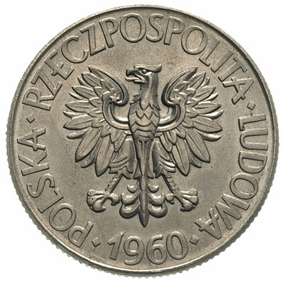 10 złotych 1960, Tadeusz Kościuszko, na rewersie wypukły napis PRÓBA, nikiel, Parchimowicz P-237.g