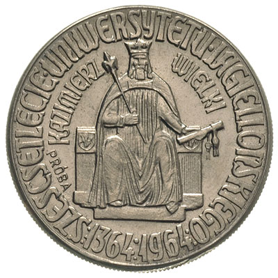 10 złotych 1964, Kazimierz Wielki / Orzeł bez korony, na rewersie wypukły napis PRÓBA, nikiel, Parchimowicz P-241.c