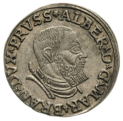 trojak 1535, Królewiec, na awersie napis PRVSS, Iger PR.35.1.b, Bahr. 1150, bardzo ładny