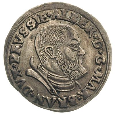 trojak 1535, Królewiec, na awersie napis PRVSSIE, Iger PR.35.1.e, Bahr. 1154, patyna