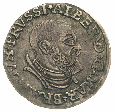 trojak 1535, Królewiec, na awersie napis PRVSSI,