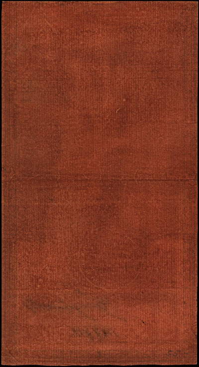 50 złotych 8.06.1794, seria D, Miłczak A4, Lucow 32 (R3), widoczny fragment firmowego znaku wodnego, banknot po konserwacji, papier usztywniany, niewielkie dziurki