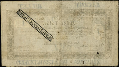 1 talar 1.12.1810, podpis Walenty Sobolewski, stempel na stronie odwrotnej, Miłczak A12bh, Lucow 58 (R2)