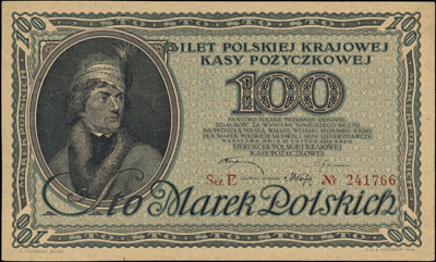 100 marek polskich 15.02.1919, seria E, Miłczak 18a, Lucow 316 (R3), bardzo ładnie zachowane