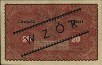 20 marek polskich 23.08.1919, WZÓR, II seria EO, Miłczak 26c, Lucow 376 (R4)