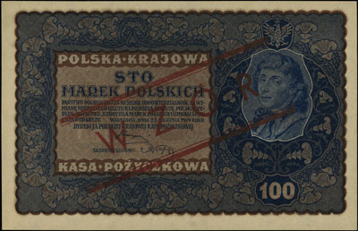 100 marek polskich 23.08.1919, WZÓR, I seria A, Miłczak 27c, Lucow 384 (R4)
