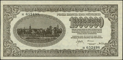 1.000.000 marek polskich 30.08.1923, seria H, numeracja 6-cio cyfrowa, Miłczak 37a, Lucow 453 (R4), rzadkie w tym stanie zachowania