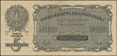 5.000.000 marek polskich 20.11.1923, seria B, Miłczak 38, Lucow 456 (R5), rzadkie