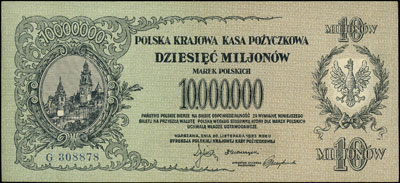 10.000.000 marek polskich 20.11.1923, seria G, Miłczak 39a, Lucow 458 (R5), rzadkie i bardzo ładnie zachowane