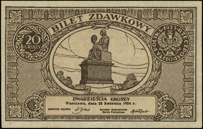 20 groszy 28.04.1924, Miłczak 45, Lucow 702 (R2)