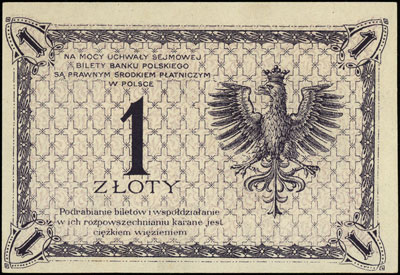 1 złoty 28.02.1919, seria S.96.E, Miłczak 47b, L