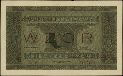 5 złotych 25.10.1926, WZÓR, seria A 0245678, Mił