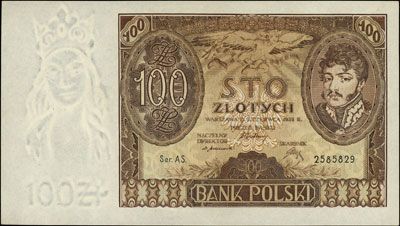 100 złotych 2.06.1932, seria AS., Miłczak 73a, Lucow 670 (R0), piękne