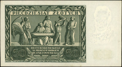 50 złotych 11.11.1936, seria AM 1201382, Miłczak