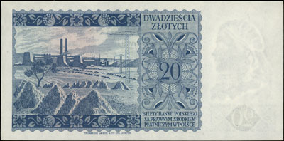 20 złotych 15.08.1939, seria L, Miłczak 83a, Luc