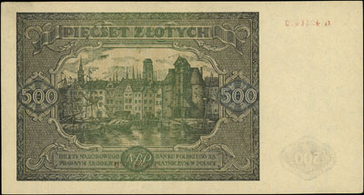 500 złotych 15.01.1946, seria G, Miłczak 121a, L