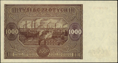 1.000 złotych 15.01.1946, seria AA, Miłczak 122h, Lucow 1171f (R5), wyśmienite