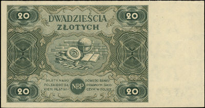 20 złotych 15.07.1947, seria A 0000000, bez napi